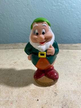 DISNEY SNOW WHITE & 7 DWARFS~HAPPY~RUBBER FIGURE TOY~REPLACEMENT~ADDITION